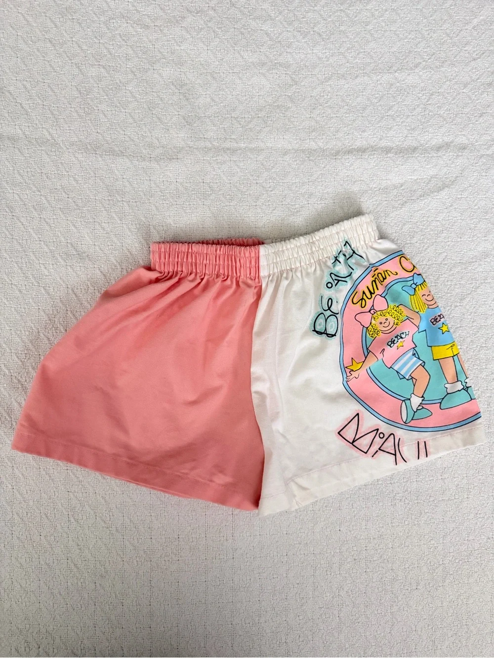 Buster Brown Vintage Pink and White Striped  Graphic Tank and Short Set